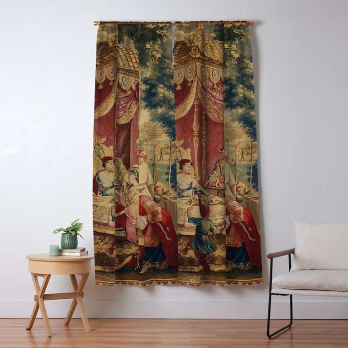 Antique 18th Century Chinoiserie Louis XIV Beauvais Tapestry Window Curtain Gallery Image 5
