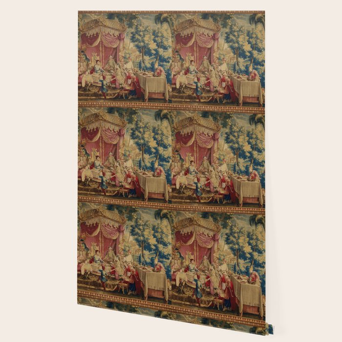 Antique 18th Century Chinoiserie Louis XIV Beauvais Tapestry Wallpaper Gallery Image 2