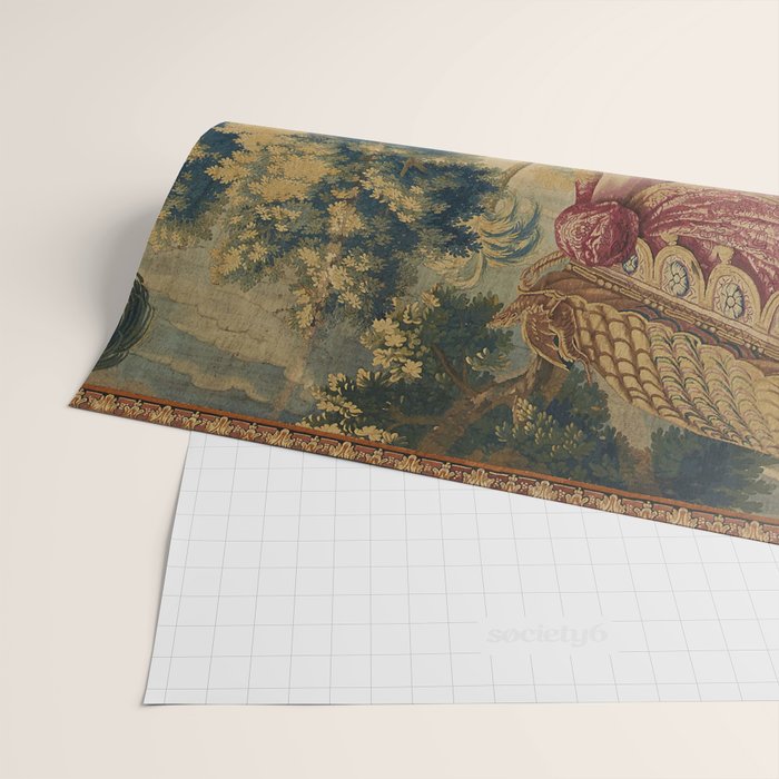 Antique 18th Century Chinoiserie Louis XIV Beauvais Tapestry Wrapping Paper Gallery Image 2