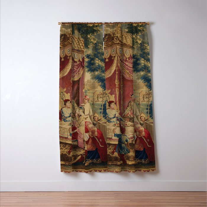 Antique 18th Century Chinoiserie Louis XIV Beauvais Tapestry Window Curtain Gallery Image 3