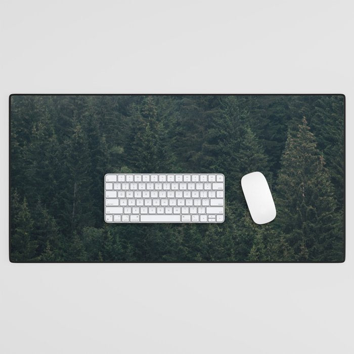 Mystic Pines - A Forest in the Fog Desk Mat Gallery Image 1