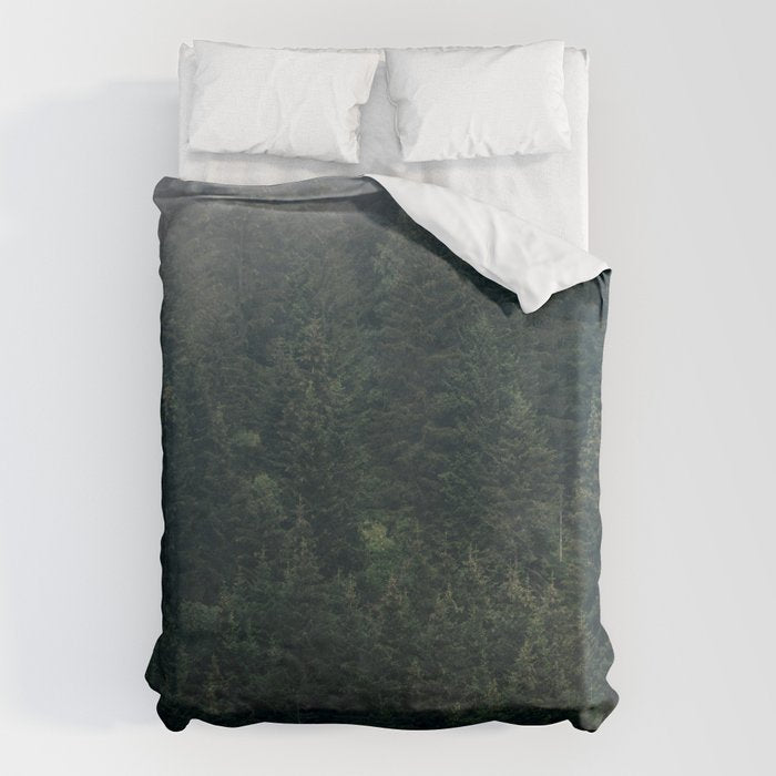 Mystic Pines - A Forest in the Fog Duvet Cover Gallery Image 6