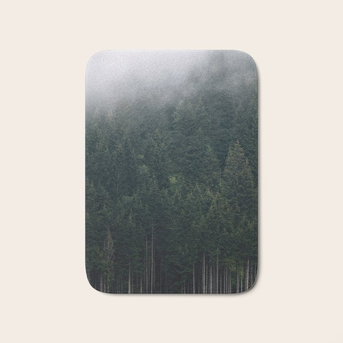 Mystic Pines - A Forest in the Fog Bath Mat Gallery Image 1