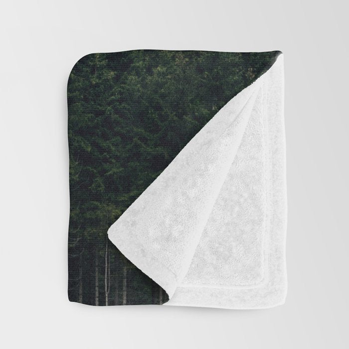 Mystic Pines - A Forest in the Fog Throw Blanket Gallery Image 3