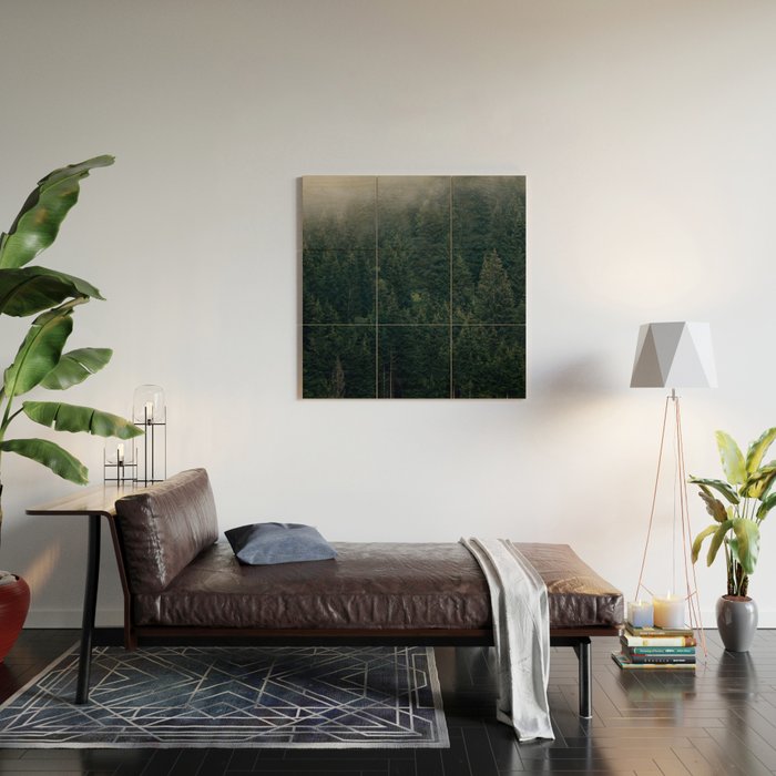 Mystic Pines - A Forest in the Fog Wood Wall Art Gallery Image 2