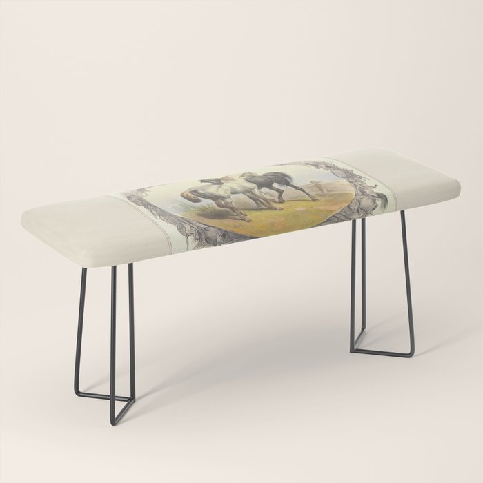 Arabian Horses - Equine Theme Vintage Illustration Bench Gallery Image 1