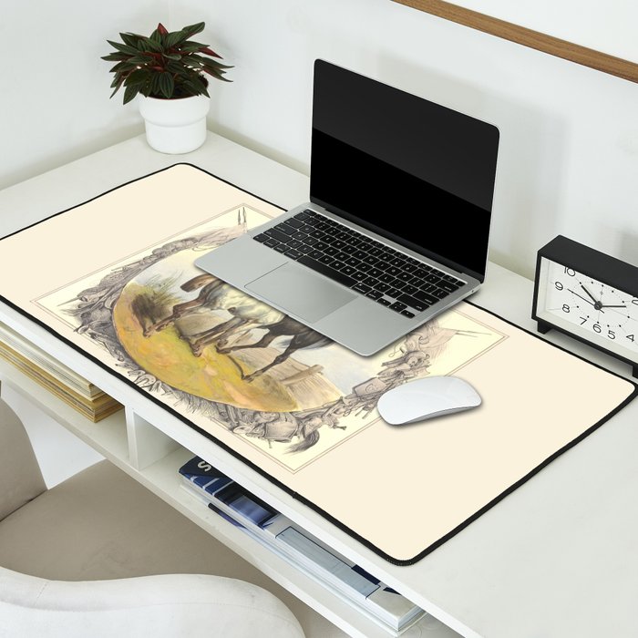 Arabian Horses - Equine Theme Vintage Illustration Desk Mat Gallery Image 2