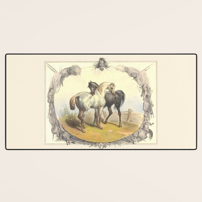 Arabian Horses - Equine Theme Vintage Illustration Desk Mat Gallery Image 3