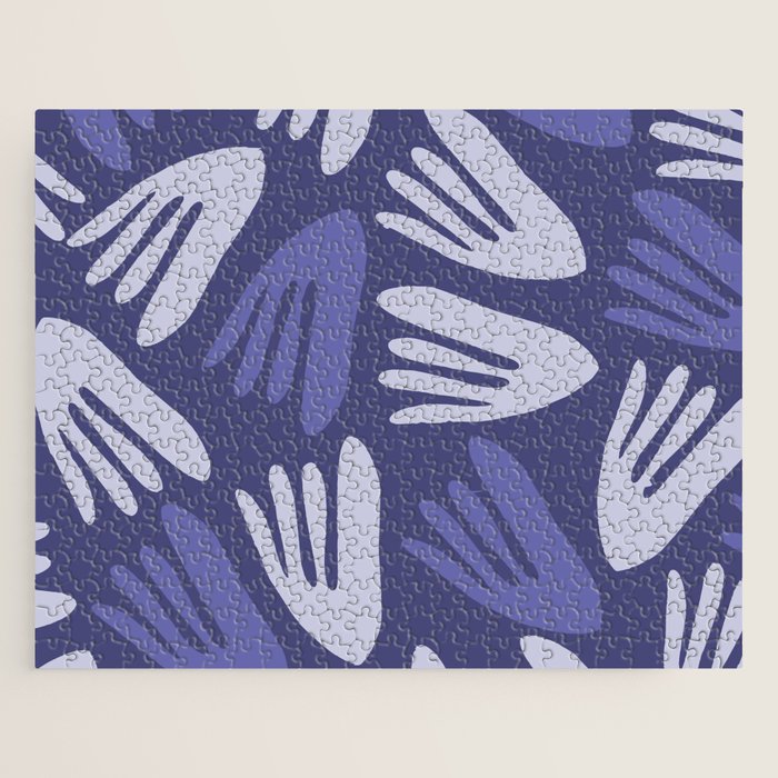 Big Cutouts Papier Découpé Abstract Pattern in Purple and Lavender Jigsaw Puzzle Gallery Image 1