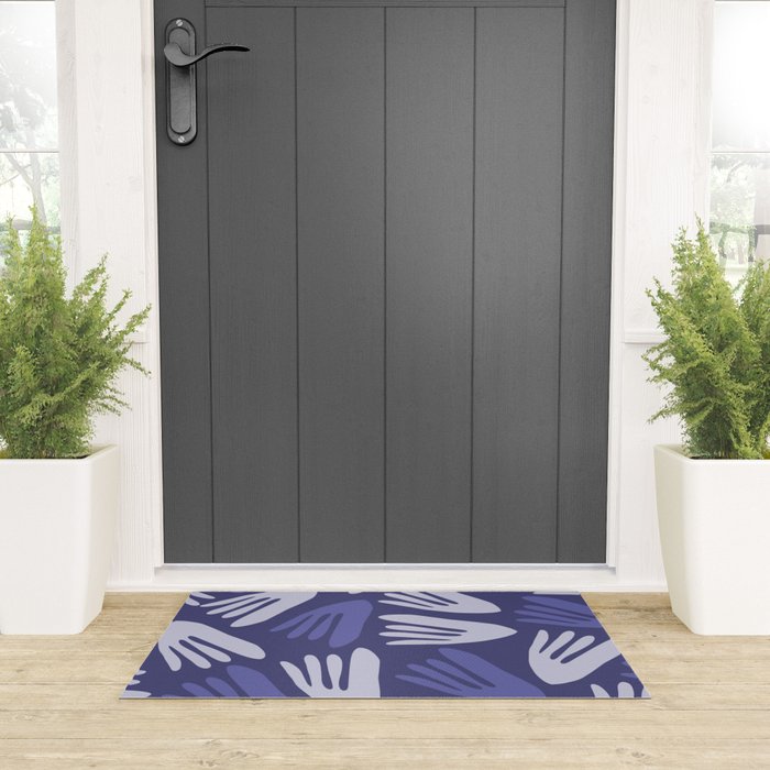 Big Cutouts Papier Découpé Abstract Pattern in Purple and Lavender Welcome Mat Gallery Image 3