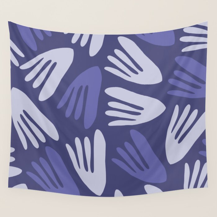 Big Cutouts Papier Découpé Abstract Pattern in Purple and Lavender Wall Tapestry Gallery Image 1