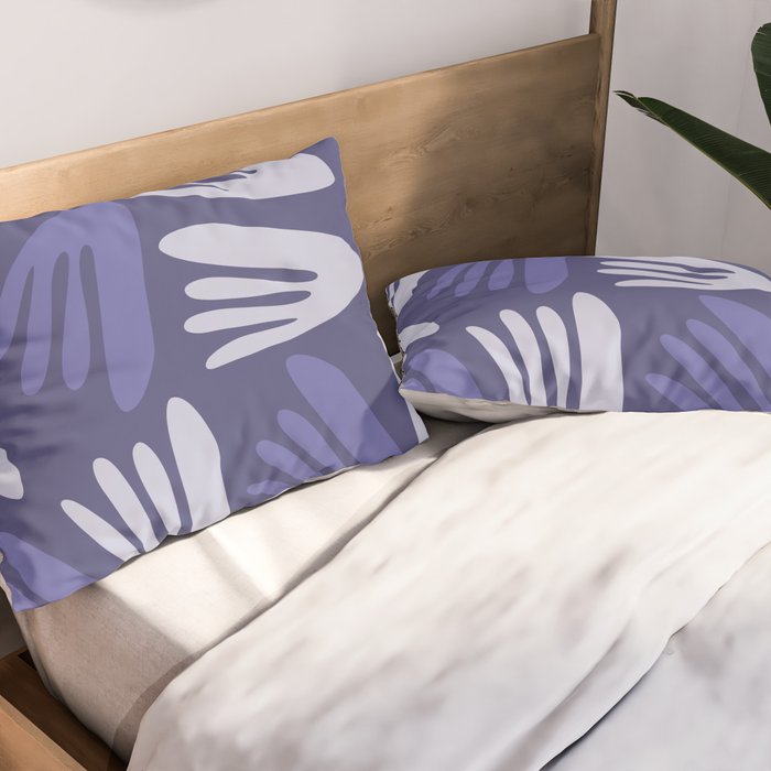 Big Cutouts Papier Découpé Abstract Pattern in Purple and Lavender Pillow Sham Gallery Image 2