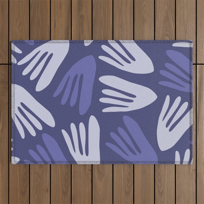 Big Cutouts Papier Découpé Abstract Pattern in Purple and Lavender Outdoor Rug Gallery Image 1