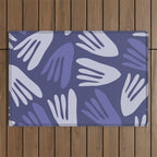 Big Cutouts Papier Découpé Abstract Pattern in Purple and Lavender Outdoor Rug Gallery Image 1