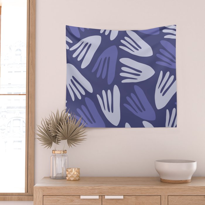 Big Cutouts Papier Découpé Abstract Pattern in Purple and Lavender Wall Tapestry Gallery Image 2