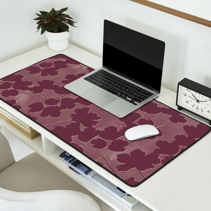 Shadow Poppies - Berry Desk Mat Gallery Image 2