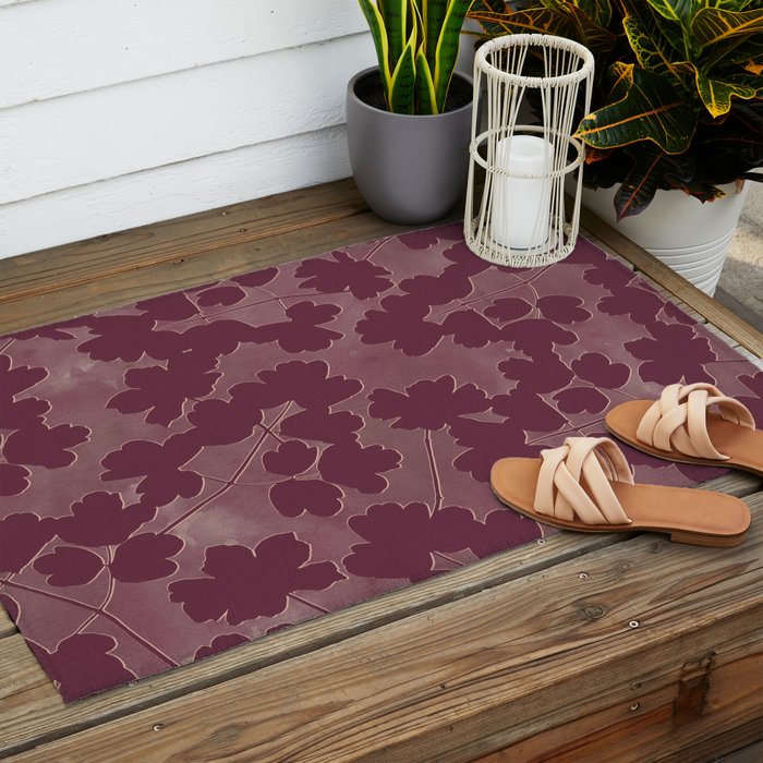 Shadow Poppies - Berry Outdoor Rug Gallery Image 2