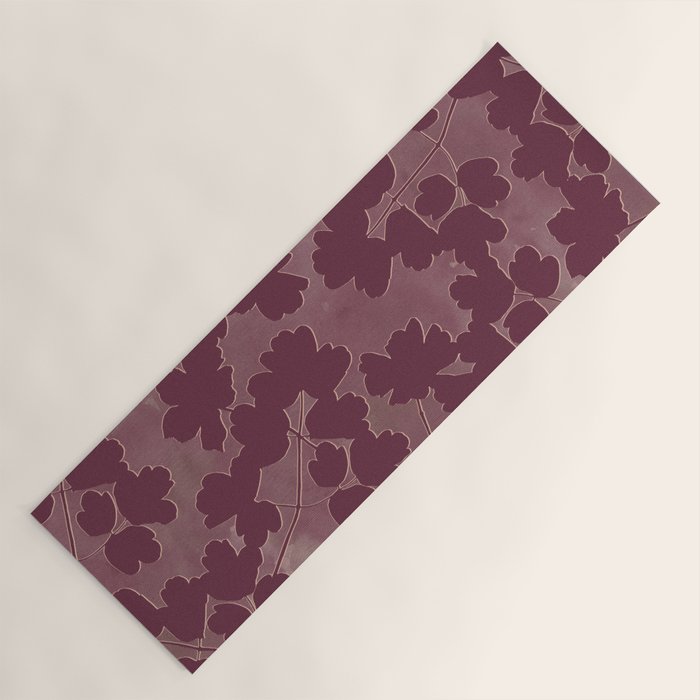 Shadow Poppies - Berry Yoga Mat Gallery Image 1