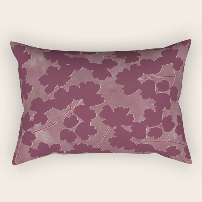 Shadow Poppies - Berry Rectangular Pillow Gallery Image 2