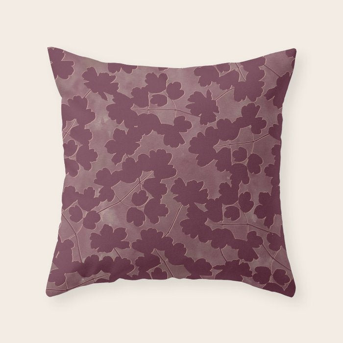 Shadow Poppies - Berry Throw Pillow Gallery Image 6