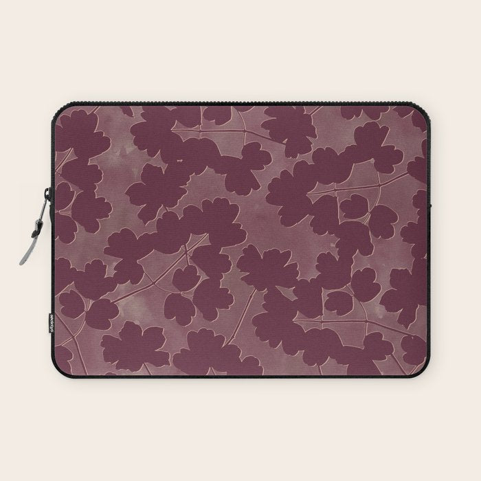 Shadow Poppies - Berry Laptop Sleeve Gallery Image 1