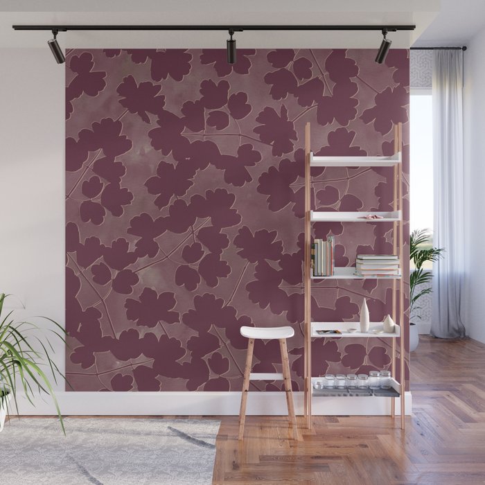 Shadow Poppies - Berry Wall Mural Gallery Image 1