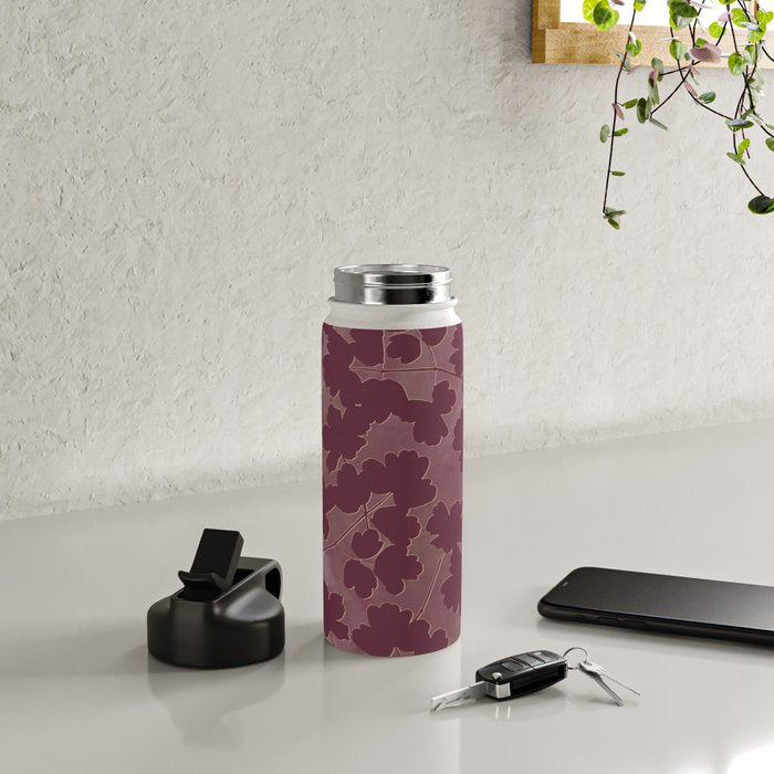 Shadow Poppies - Berry Water Bottle Gallery Image 4