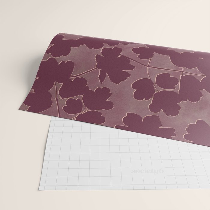 Shadow Poppies - Berry Wrapping Paper Gallery Image 2