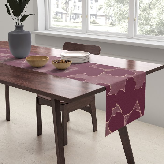 Shadow Poppies - Berry Table Runner Gallery Image 2