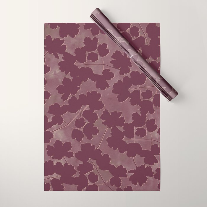 Shadow Poppies - Berry Wrapping Paper Gallery Image 1