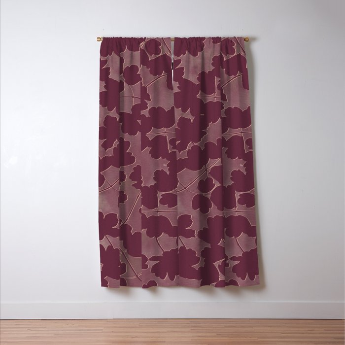 Shadow Poppies - Berry Window Curtain Gallery Image 3