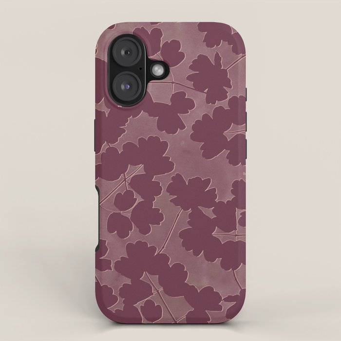 Shadow Poppies - Berry iPhone Case Gallery Image 1