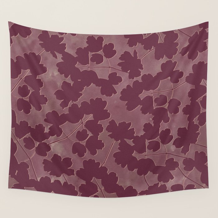 Shadow Poppies - Berry Wall Tapestry Gallery Image 4
