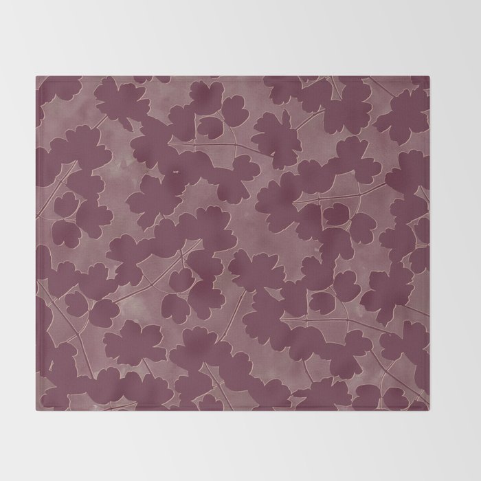 Shadow Poppies - Berry Throw Blanket Gallery Image 2
