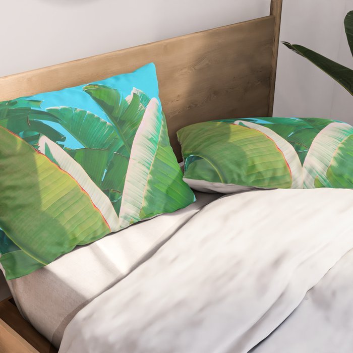 Pop Art Banana Leaf Pillow Sham Gallery Image 2