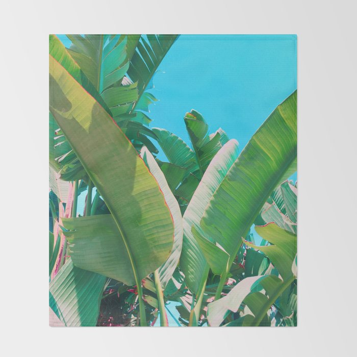 Pop Art Banana Leaf Throw Blanket Gallery Image 2