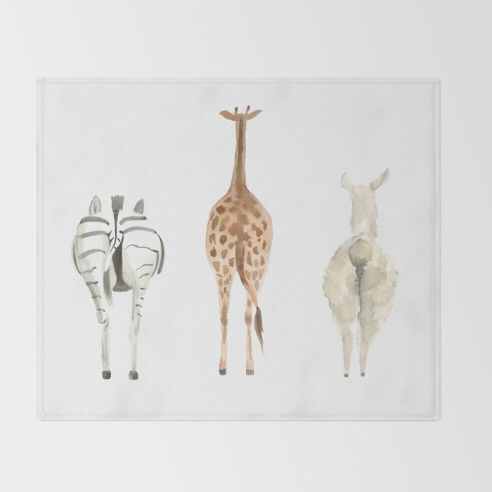 Cute animal butts Throw Blanket Gallery Image 2