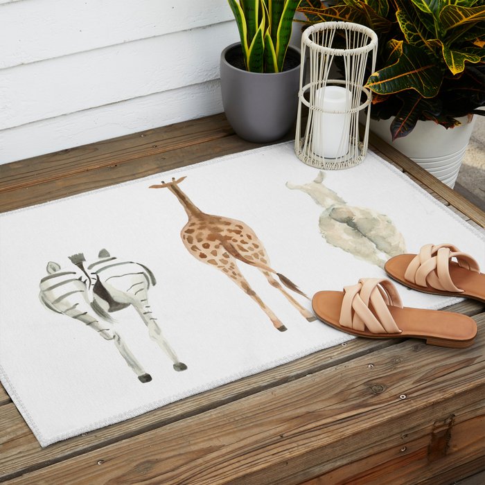Cute animal butts Outdoor Rug Gallery Image 2