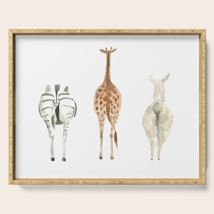 Cute animal butts Serving Tray Gallery Image 1