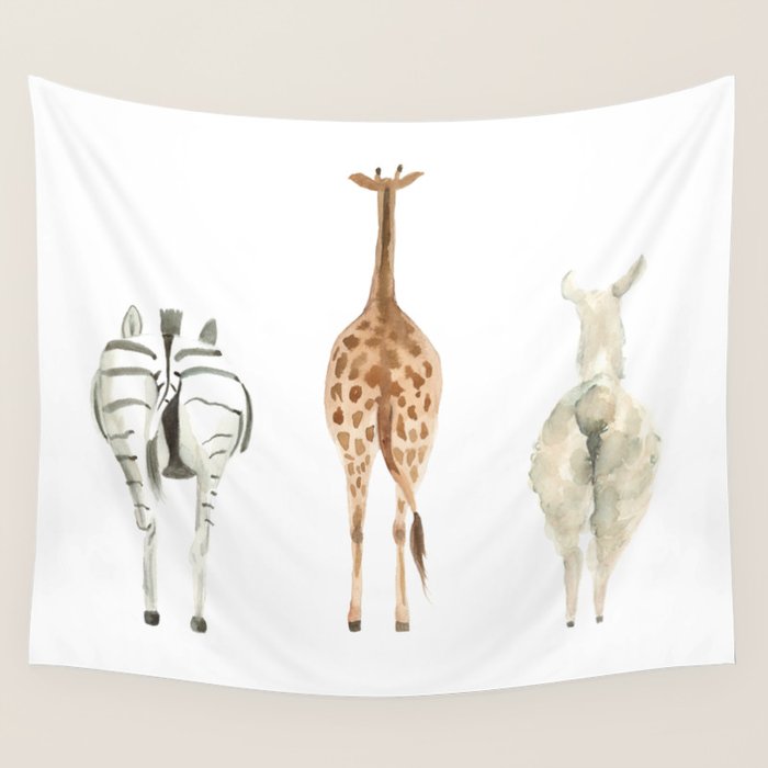 Cute animal butts Wall Tapestry Gallery Image 1