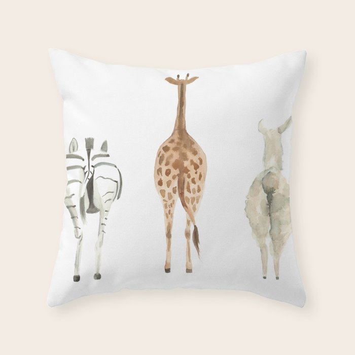 Cute animal butts Throw Pillow Gallery Image 1