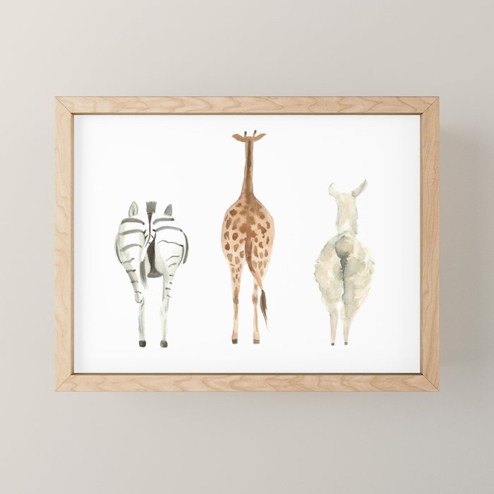 Cute animal butts Mini Art Print Gallery Image 1