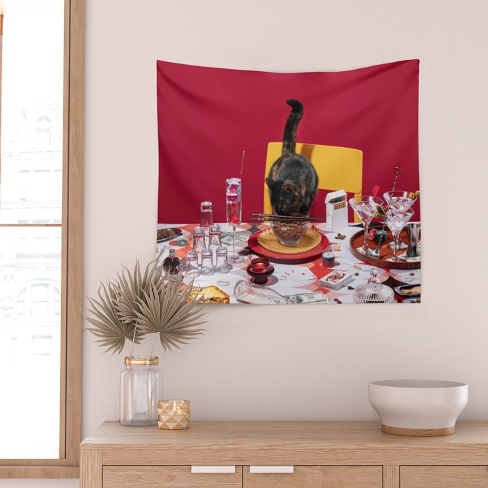 Feline Feast Wall Tapestry Gallery Image 2