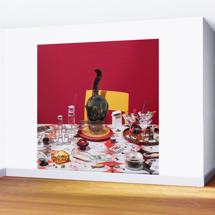 Feline Feast Wall Mural Gallery Image 2