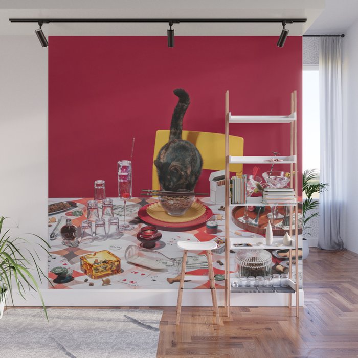 Feline Feast Wall Mural Gallery Image 1