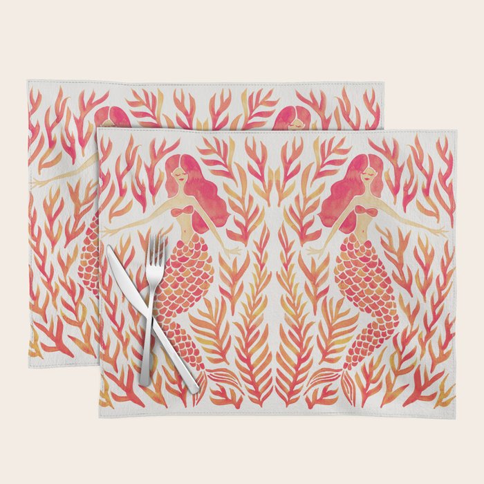 Kelp Forest Mermaid - Peach Palette Placemat Gallery Image 1