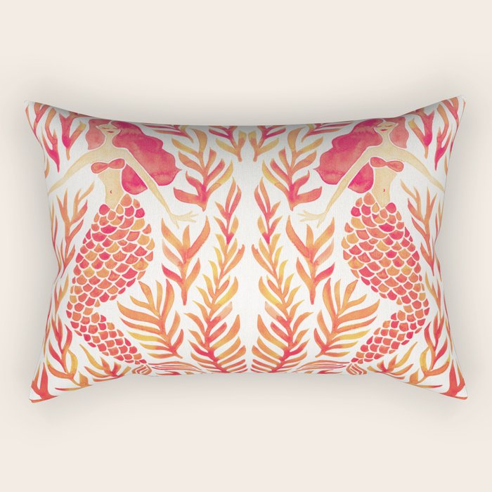 Kelp Forest Mermaid - Peach Palette Rectangular Pillow Gallery Image 1