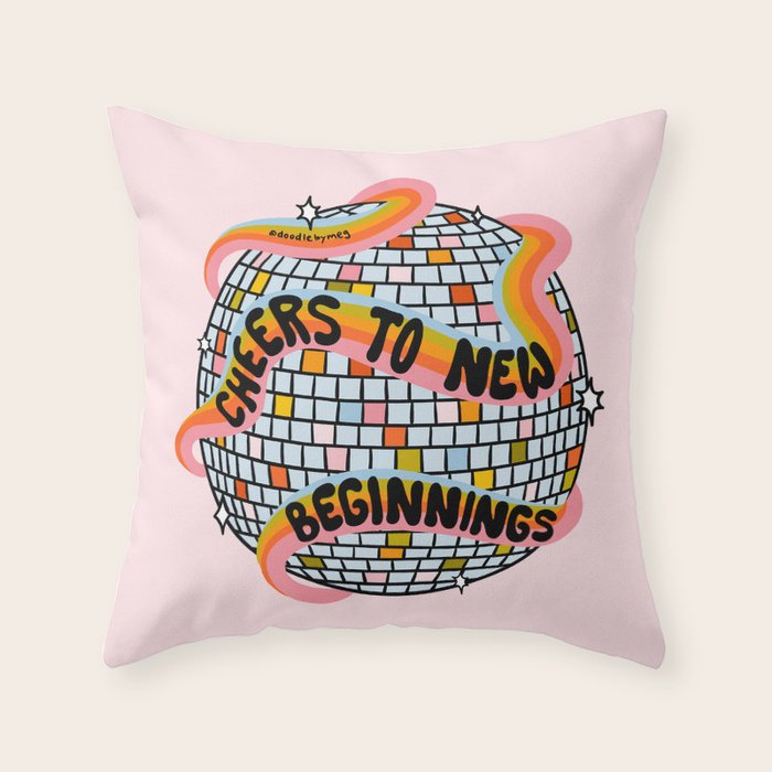 Cheers to New Beginnings Throw Pillow Gallery Image 6