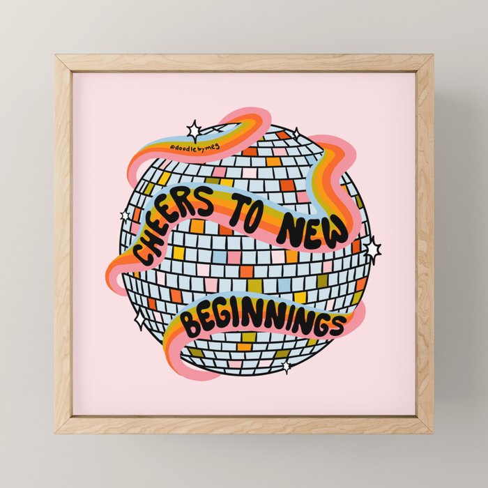 Cheers to New Beginnings Mini Art Print Gallery Image 1