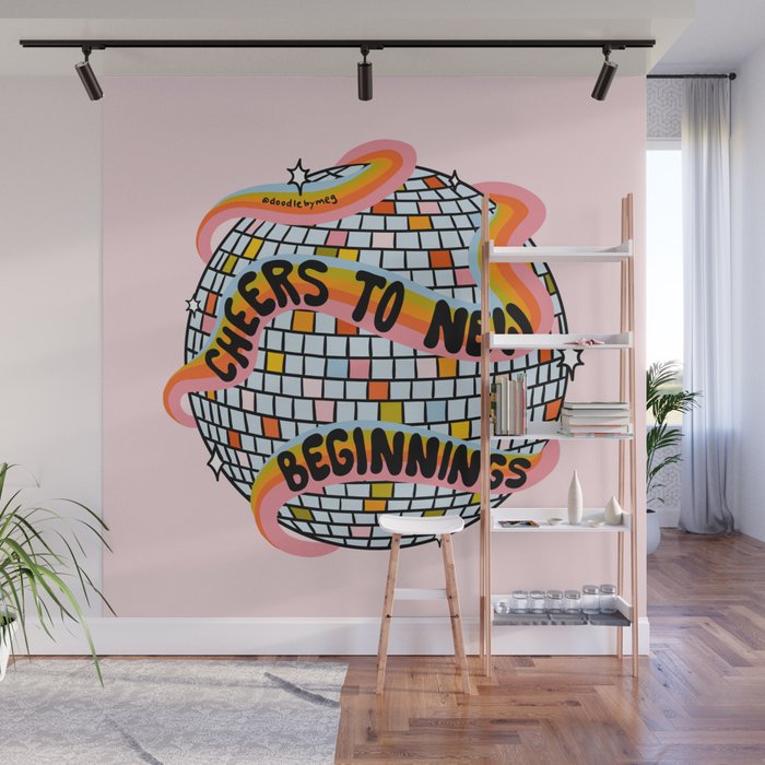 Cheers to New Beginnings Wall Mural Gallery Image 1